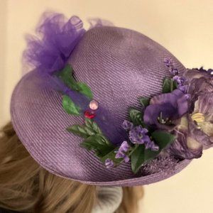 Kentucky Derby or church purple flowery hat